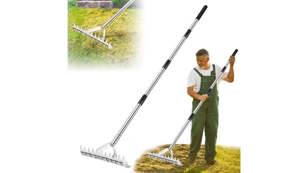 adjustable 15 inch thatch rake