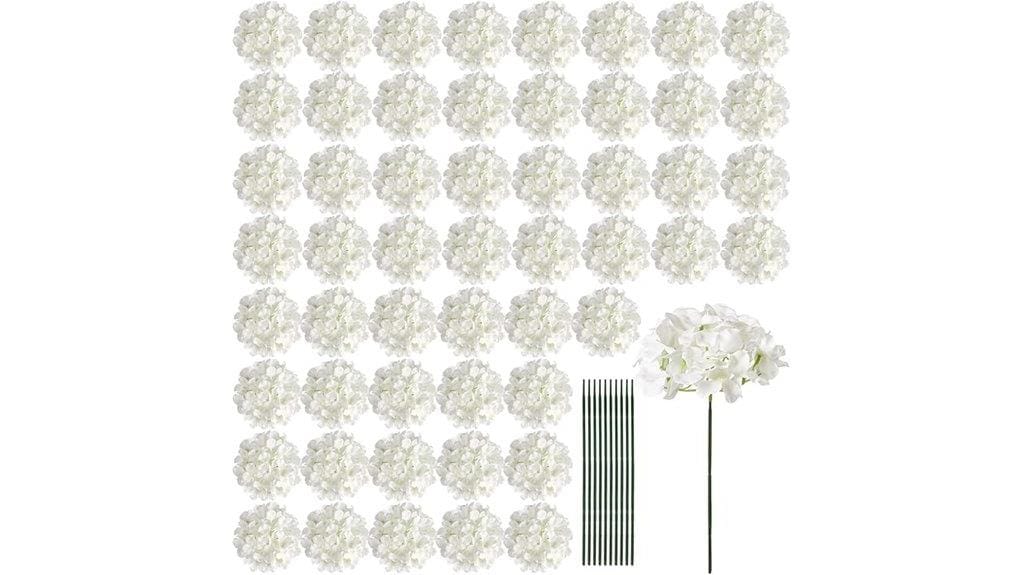 artificial ivory hydrangea flowers