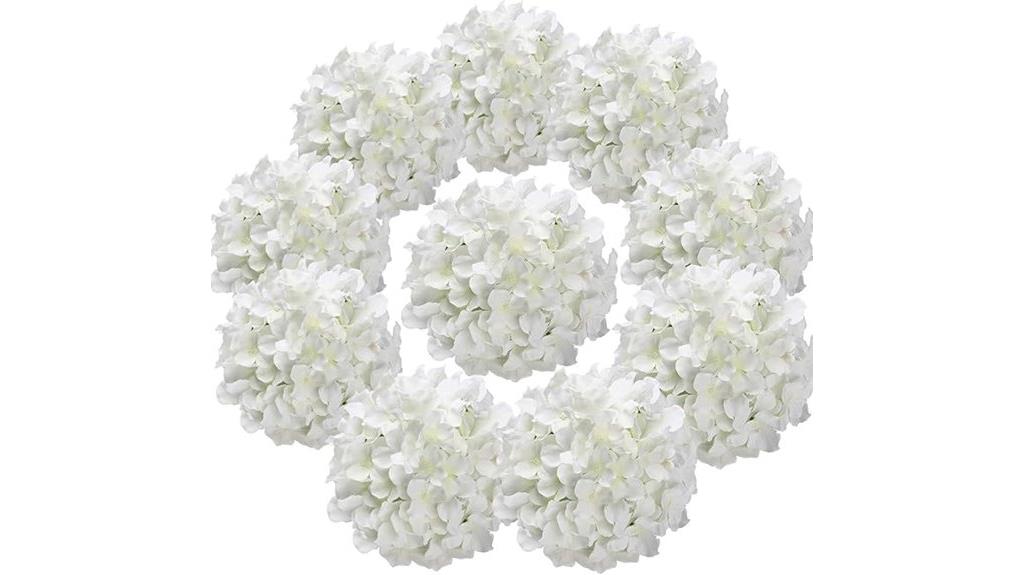 artificial white hydrangea flowers