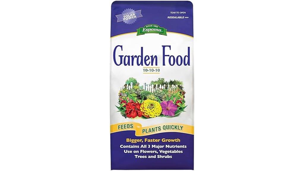 balanced garden fertilizer bag