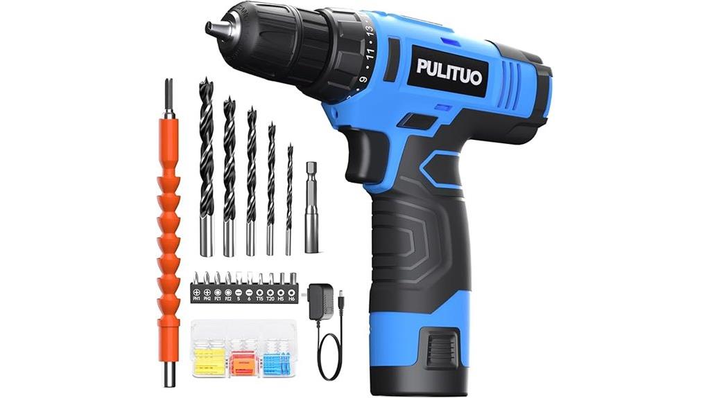battery powered blue drill set