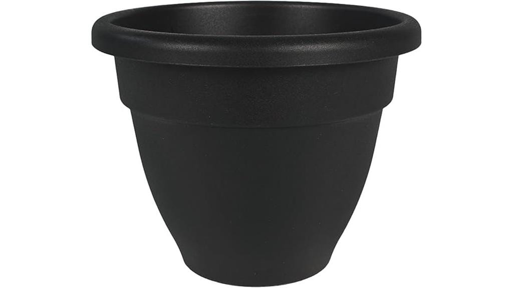 black drainage planter pot