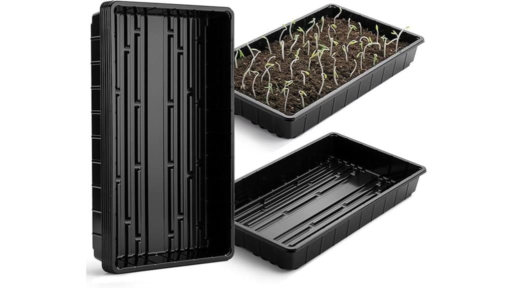 black plastic growing trays