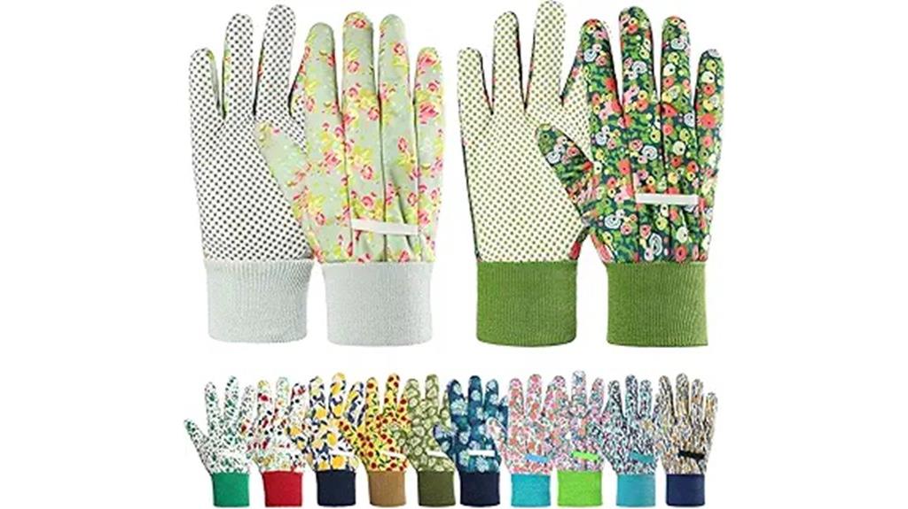 breathable floral gardening gloves