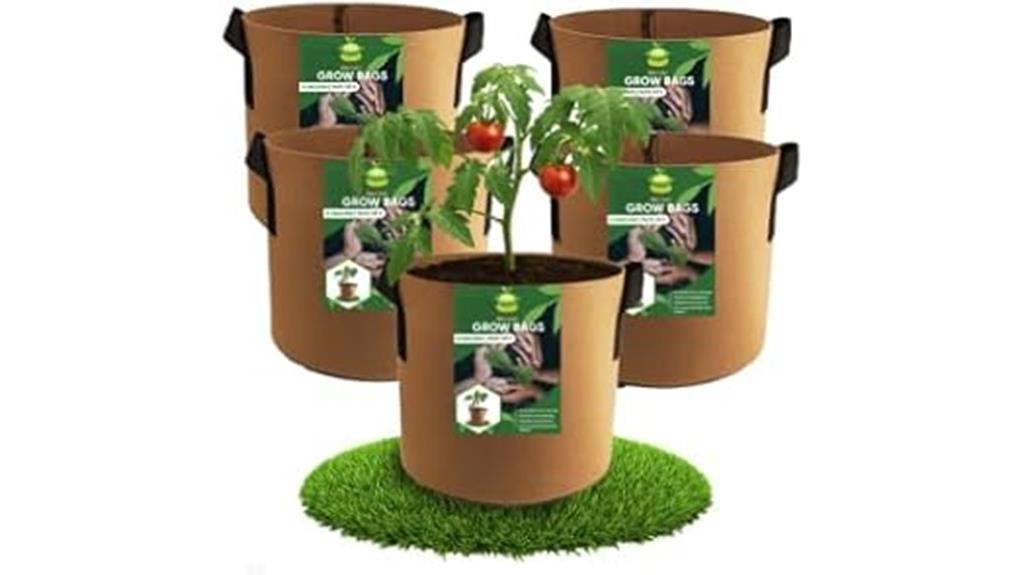brown fabric grow bags