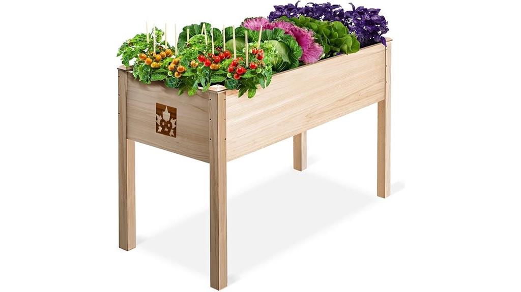 cedar wood elevated planter