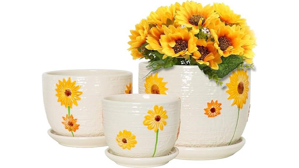 ceramic sunflower plant pots