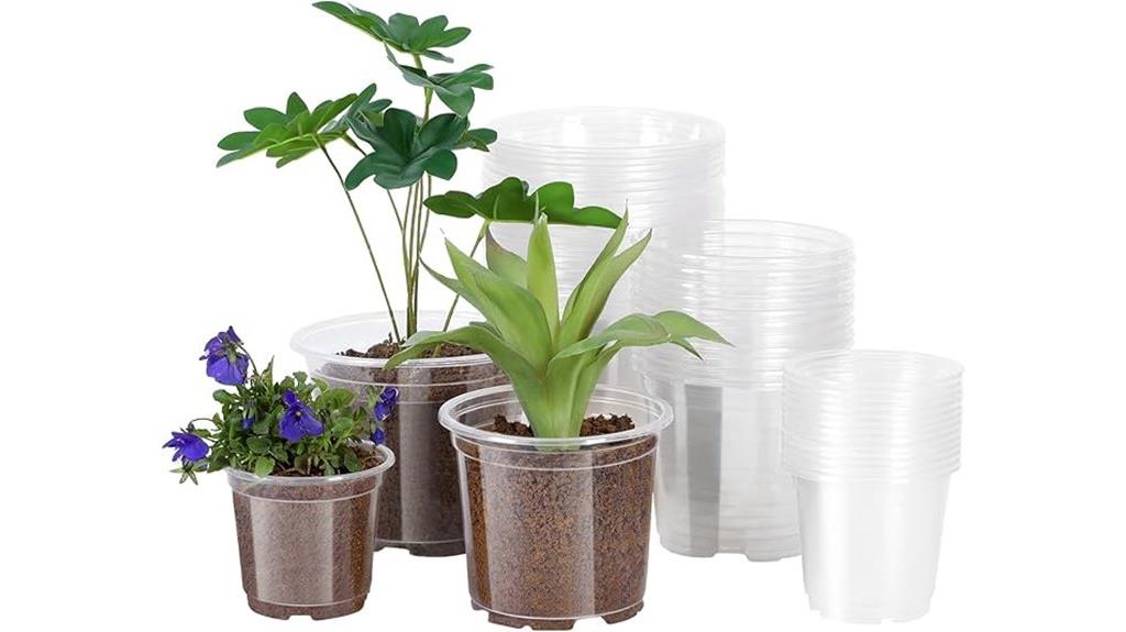 clear nursery pots set