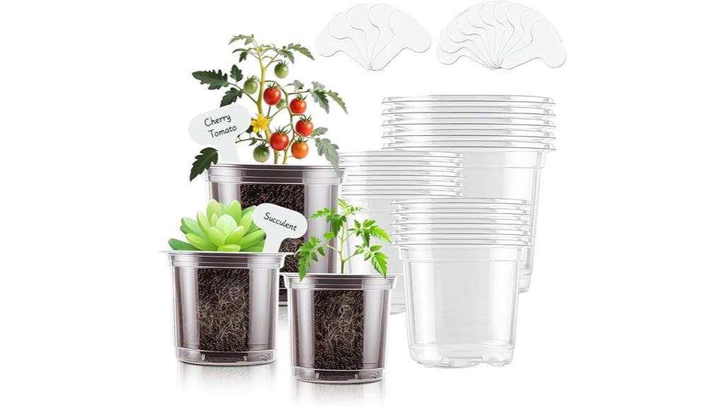 clear nursery pots set