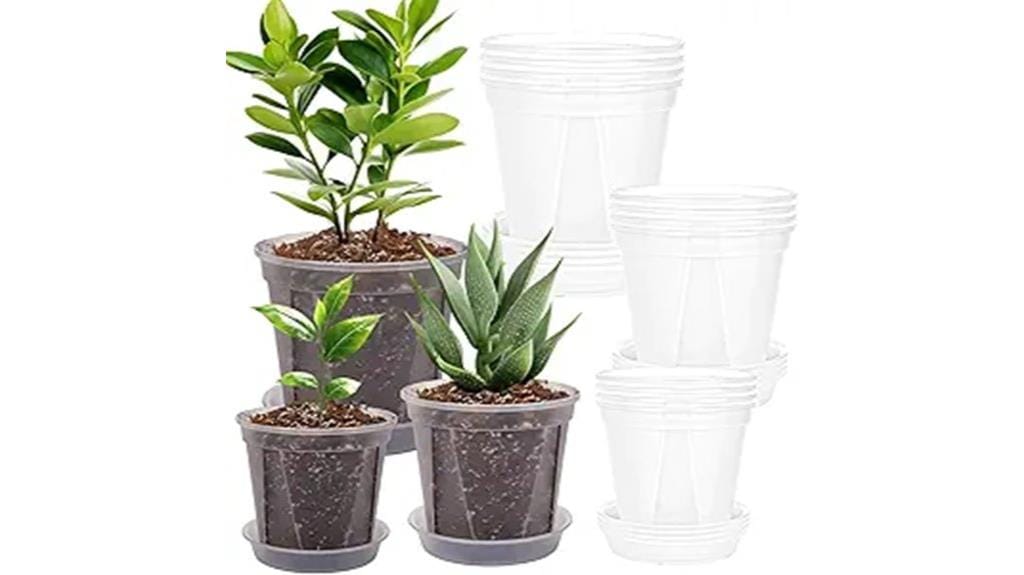 clear nursery pots set