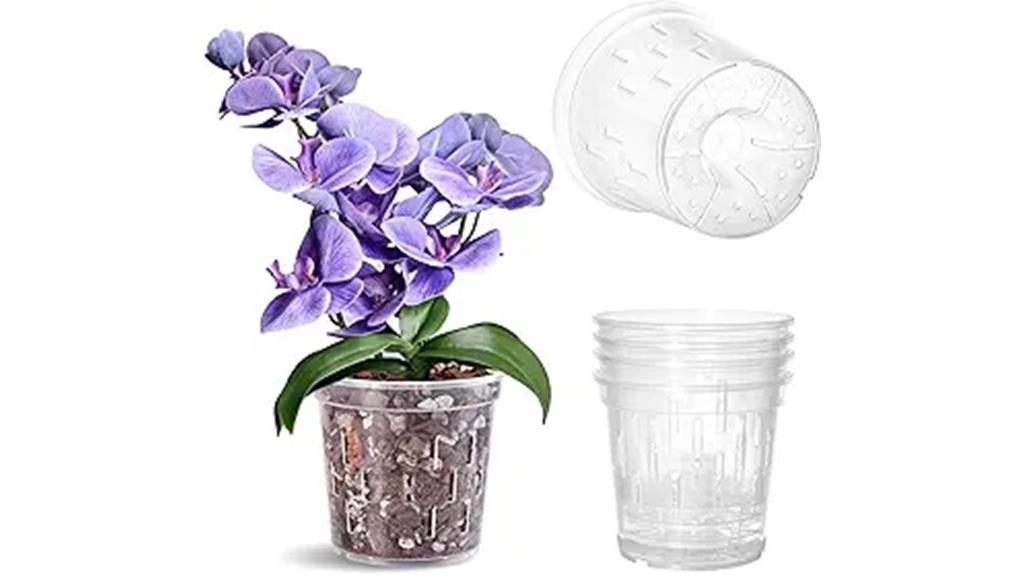 clear orchid pots set