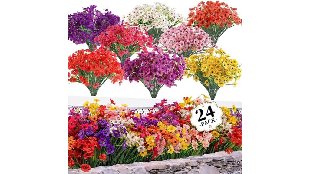 colorful artificial flower bundles