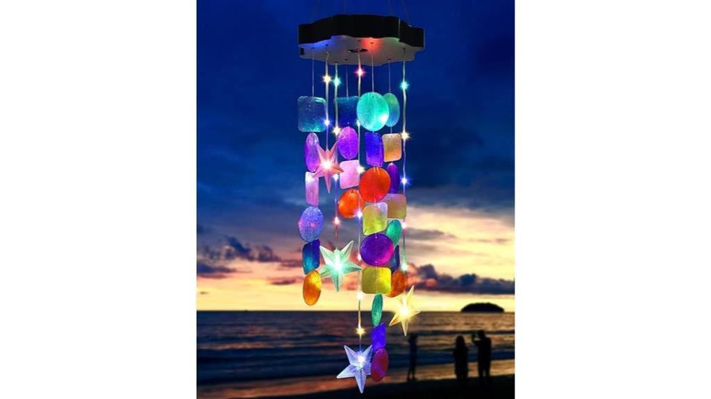 colorful solar wind chimes