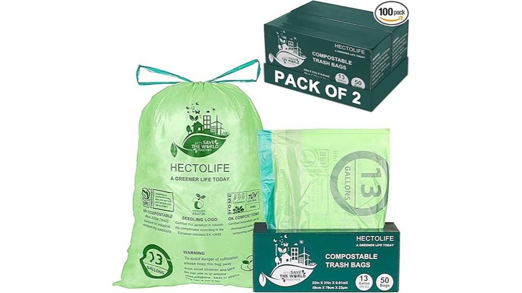 compostable drawstring trash bags