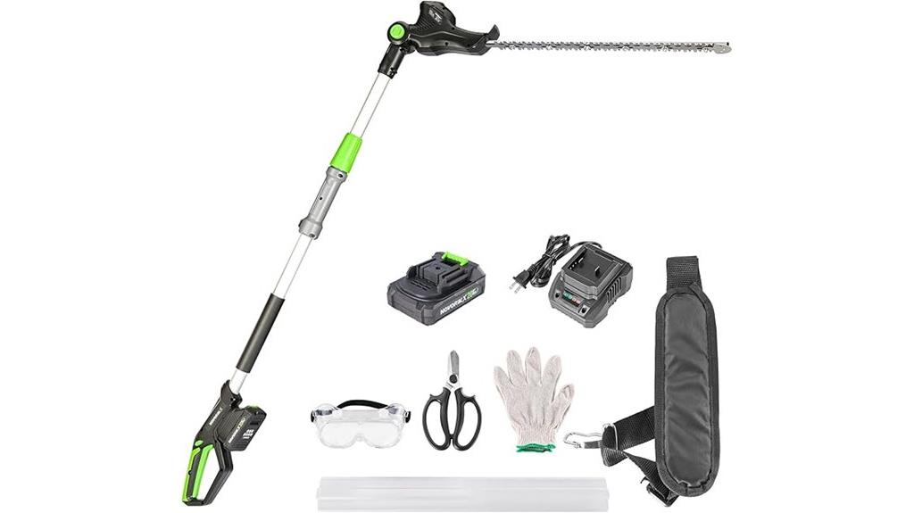 cordless 20v extendable hedge trimmer