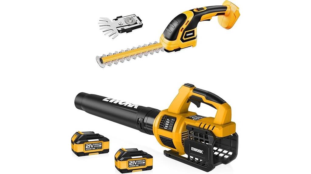 cordless blower and trimmer combination