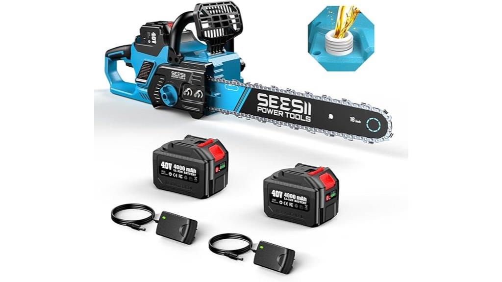 cordless chainsaw with batteries