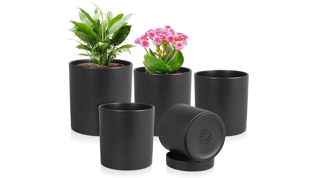 cylinder pots with saucers