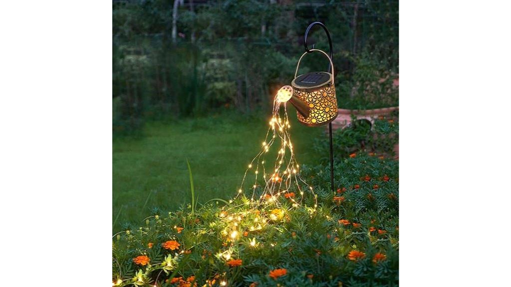 decorative solar watering can