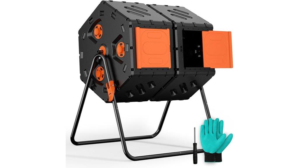 dual chamber compost tumbler