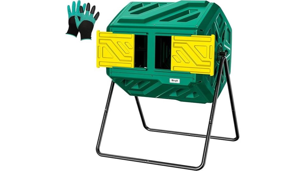 dual chamber compost tumbler