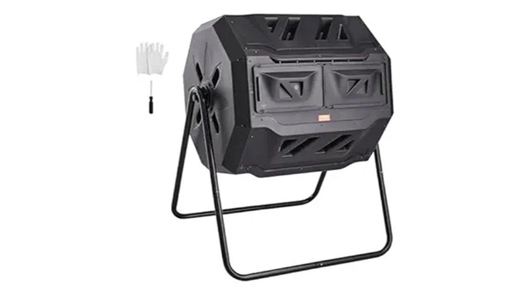 dual chamber compost tumbler