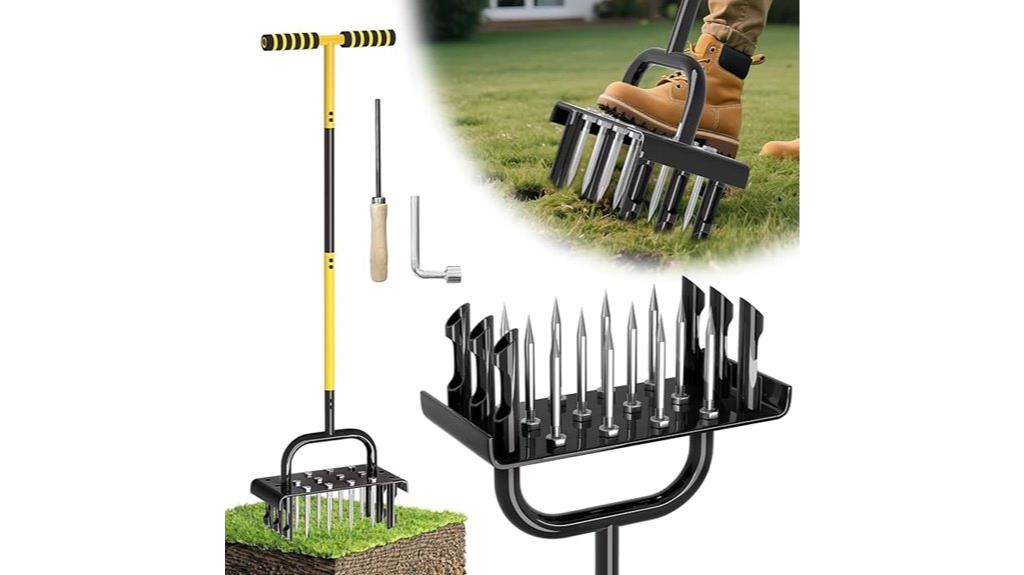 dual purpose lawn aerator tool