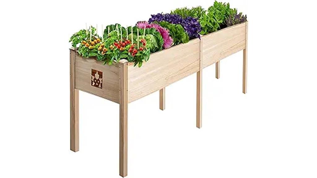 elevated cedar wood planter