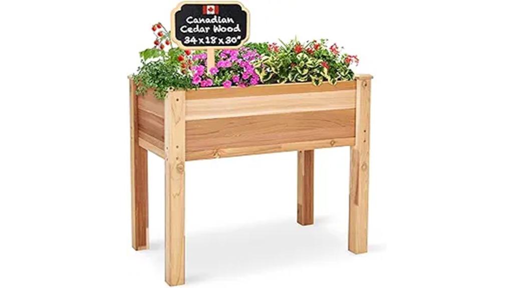 elevated wooden garden planter