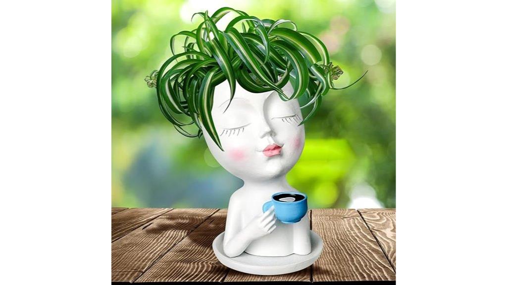 face shaped flower pot