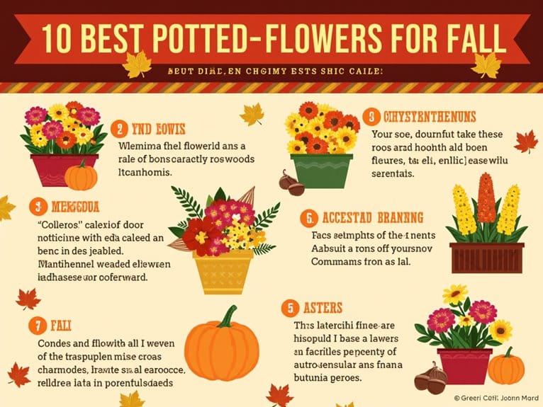 fall potted flowers selection