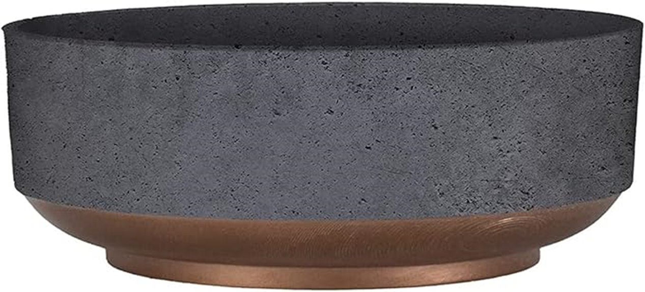faux concrete succulent bowl