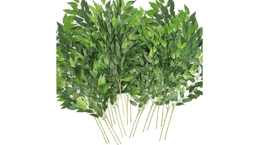 faux green leaf stems