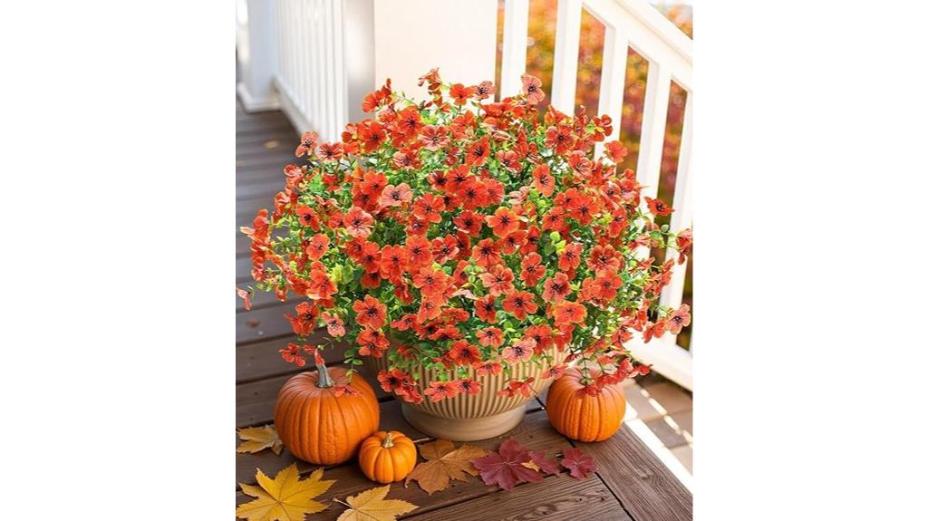 faux orange mum decorations