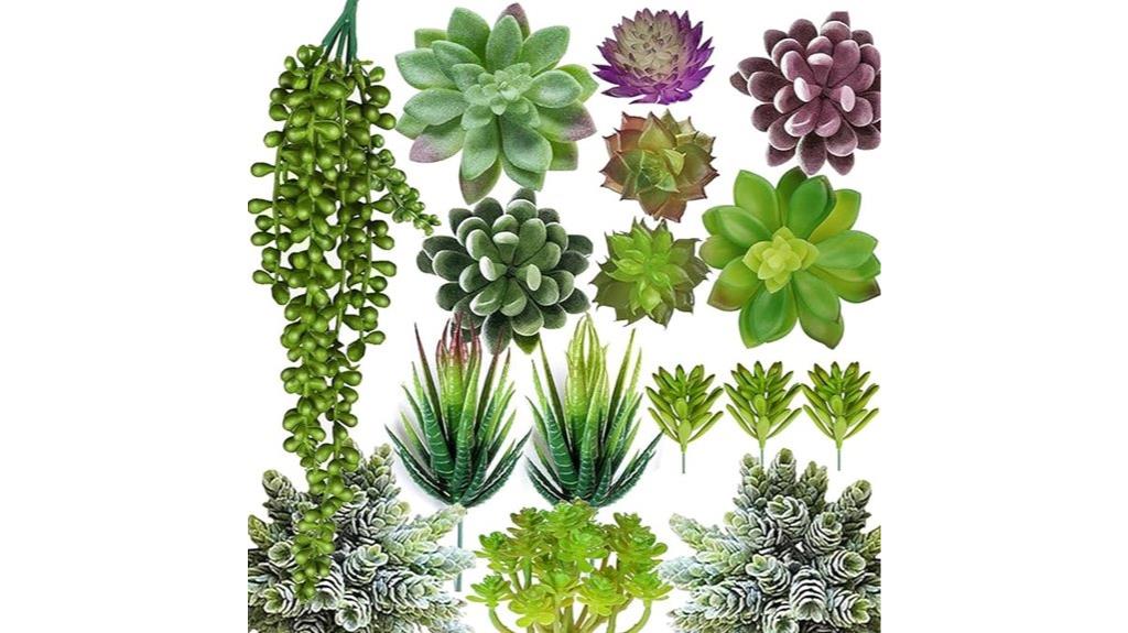 faux succulent plants set