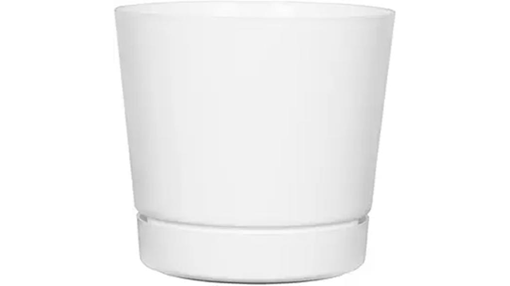 glossy white cylinder pot