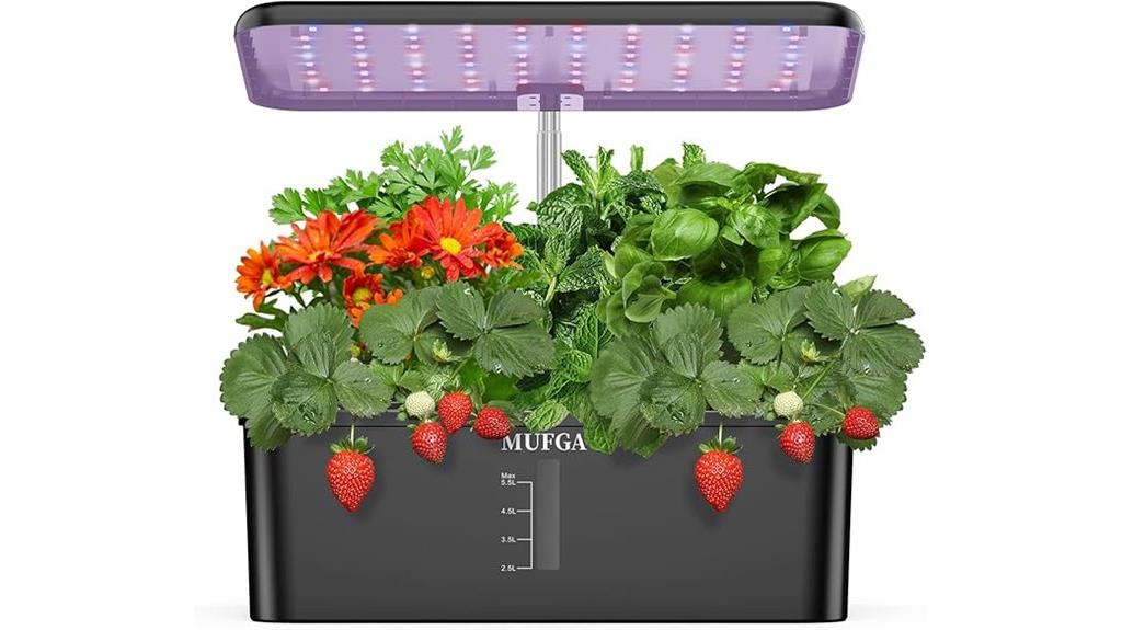 hydroponic system with lighting