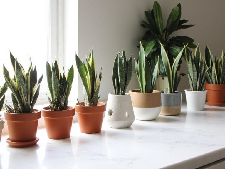 ideal pots for snake plants