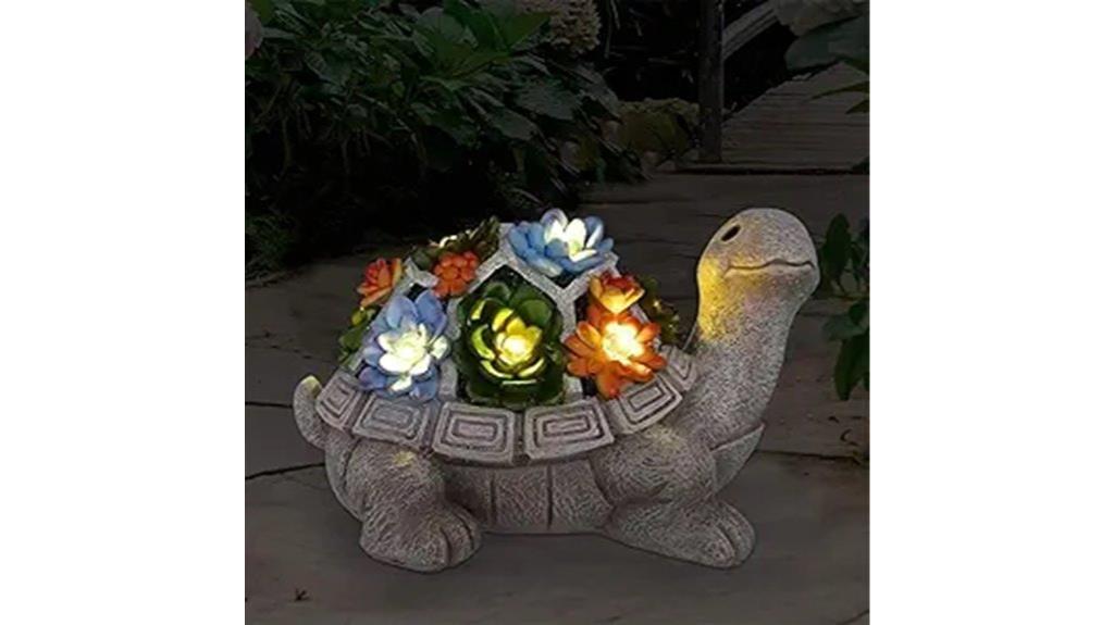 illuminated garden turtle statue
