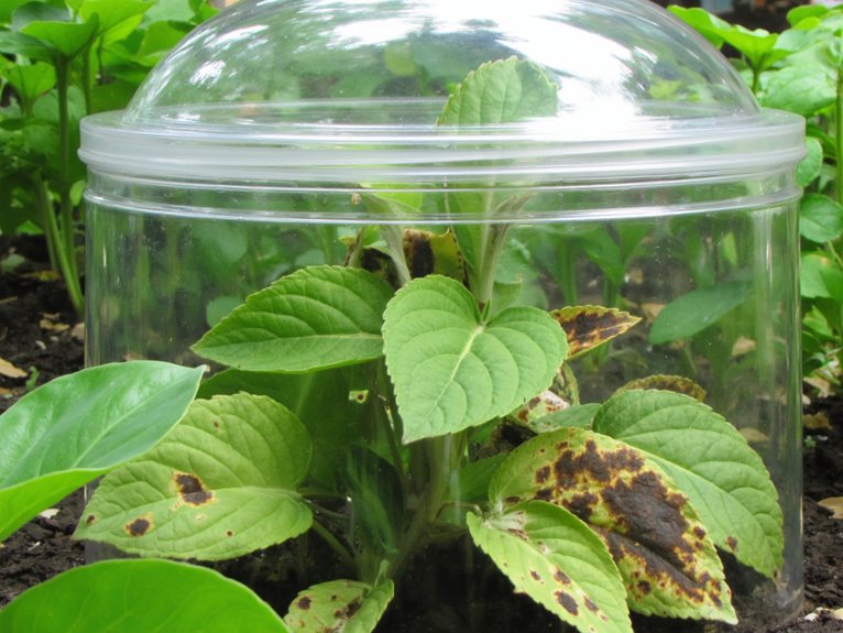 isolating diseased garden plants