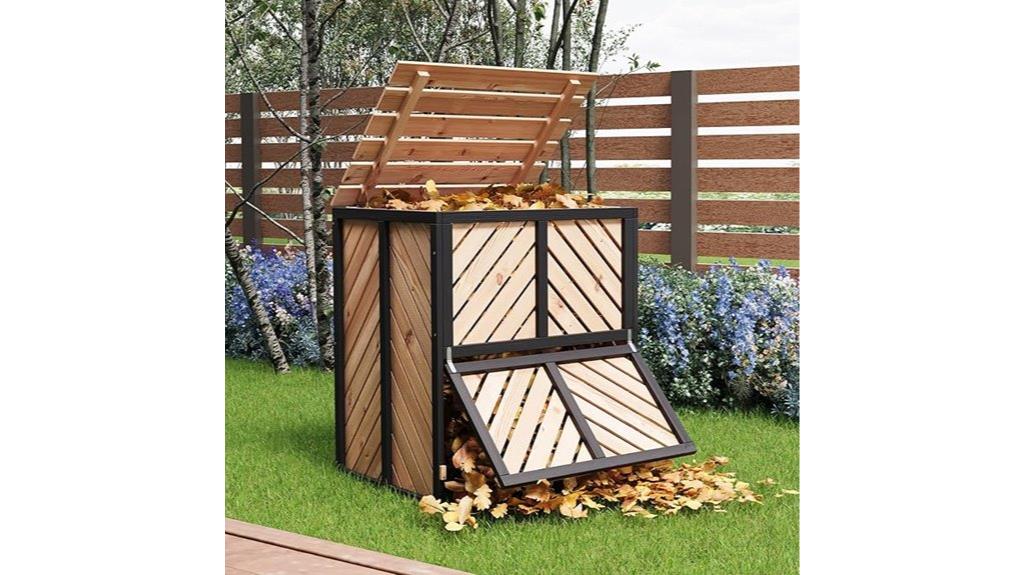 large wooden compost bin