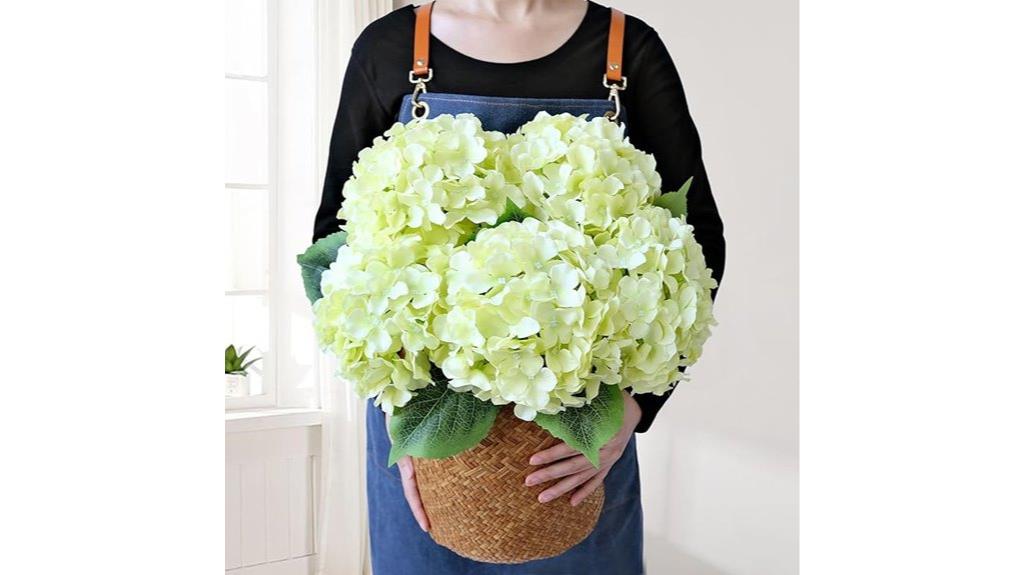 lifelike green silk flowers