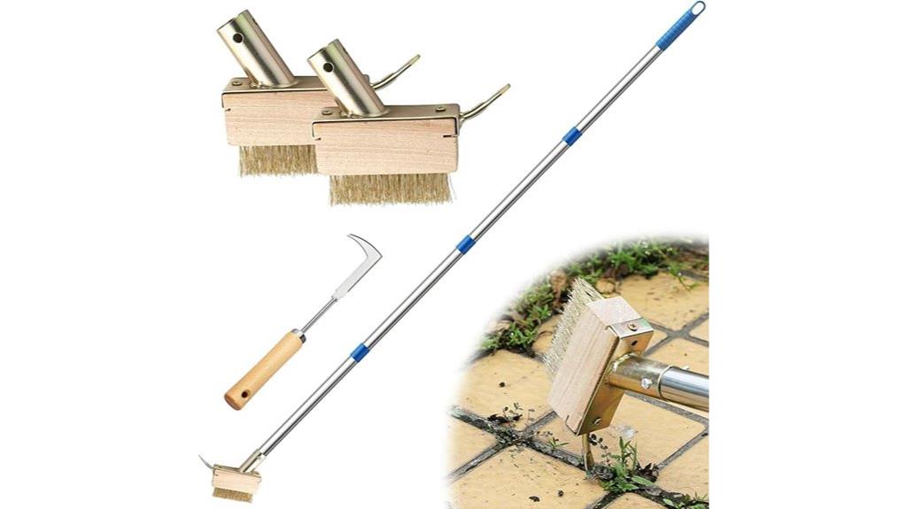 manual weeder with brushes