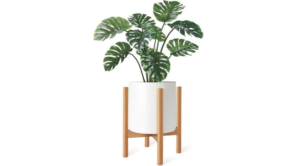 mid century wood stand