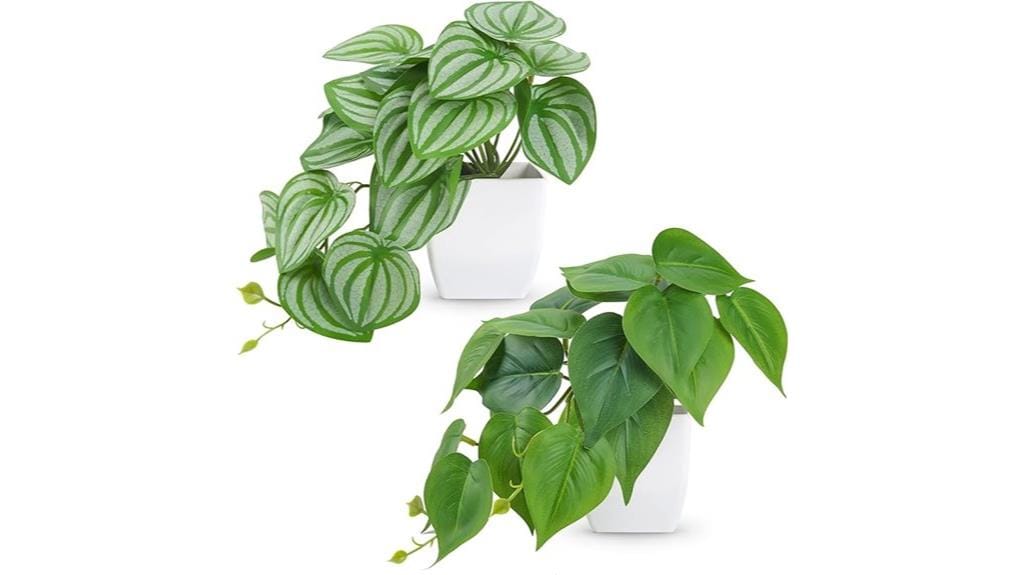 mini faux plants decor