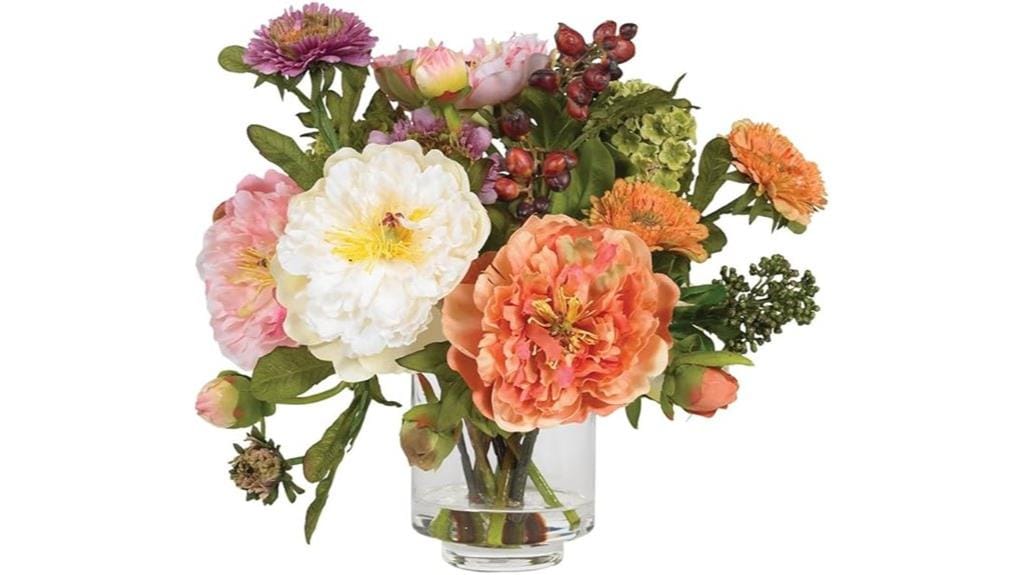 mini peony silk arrangement