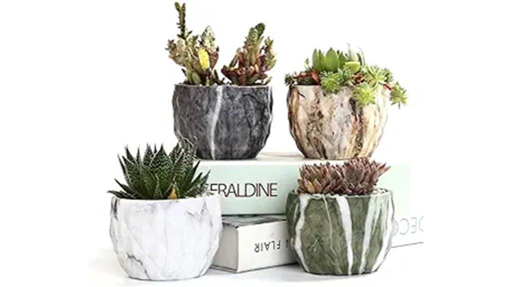 modern marbling ceramic pots