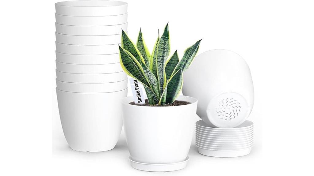 modern plastic plant pots