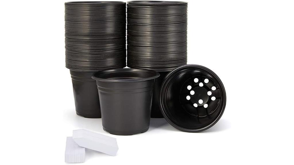nursery pots with labels