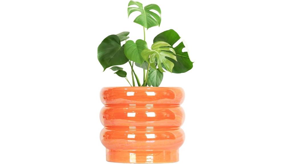 orange ceramic plant pots
